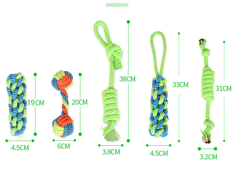 Cotton Dog Rope Toy Set Durable Interactive Tug 7 Pack 3