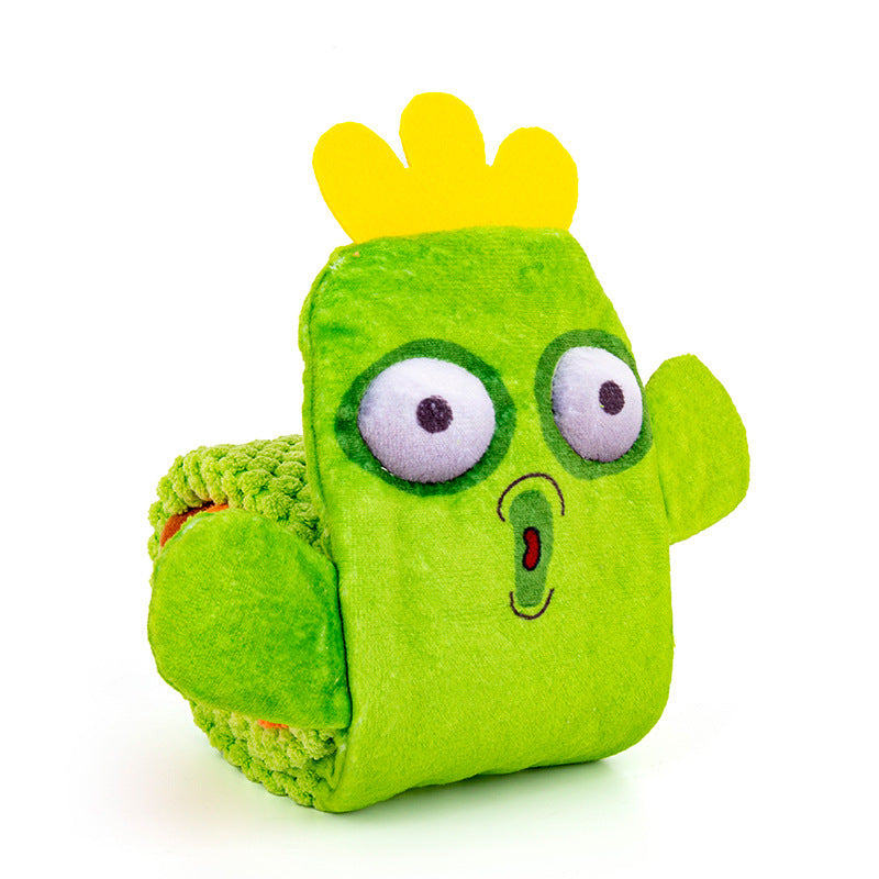 Cactus Plush Dog Toy Soft Squeaky Chew Toy