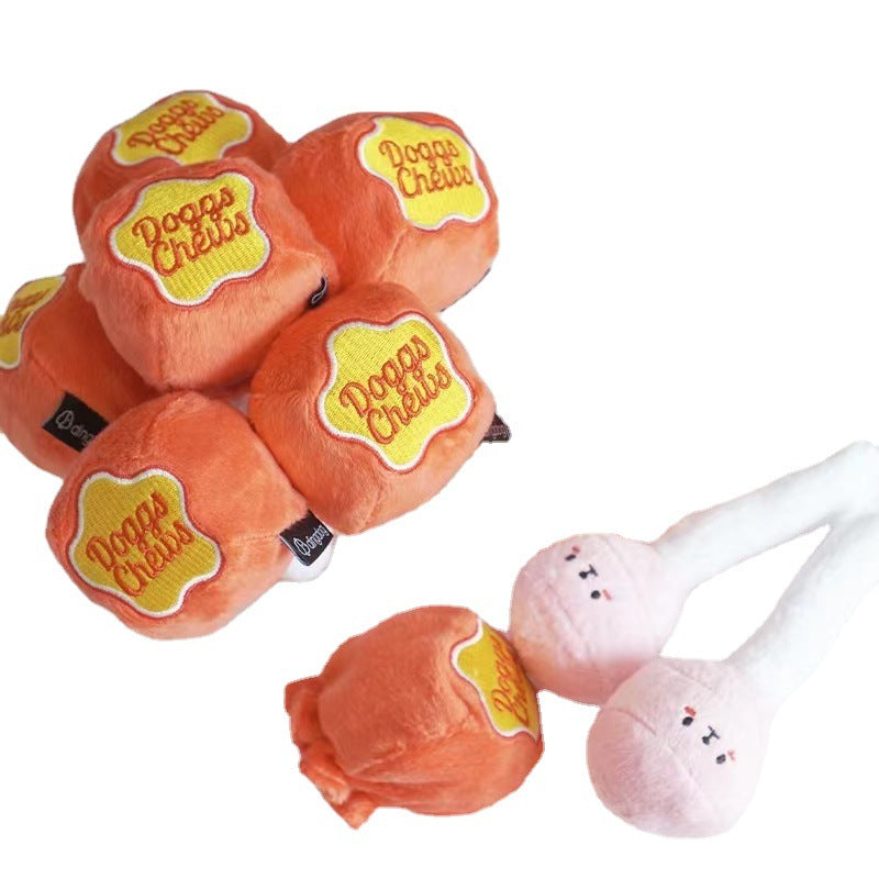 Candy Shape Plush Dog Toy Squeaky Soft Toy 6x16cm 5