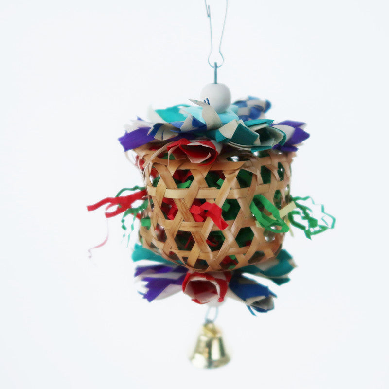 Rattan Wooden Chew Toy Hanging Parrot Foraging Bird Enrichment 3