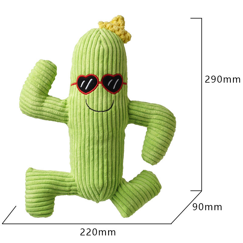 Cactus Plush Dog Toy Soft Squeaky Interactive Toy 2