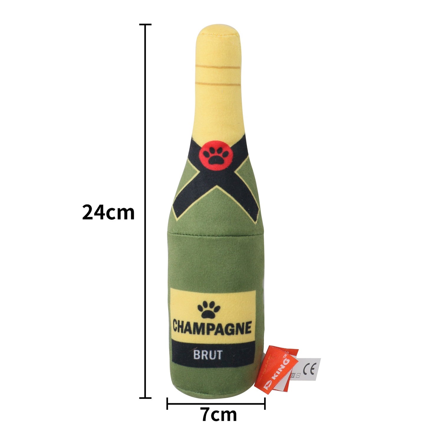 Plush Dog Toy Wine Bottle Shape Soft Stuffed Squeaky 4