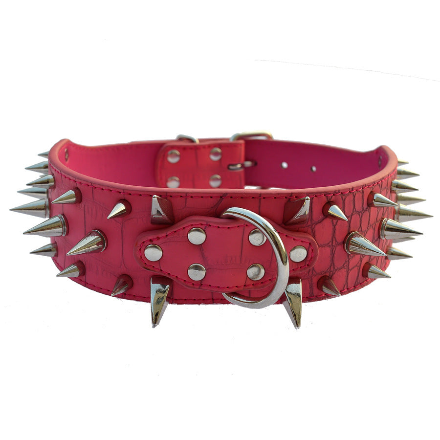PU Dog Collar Rivet Studded Adjustable Durable 2