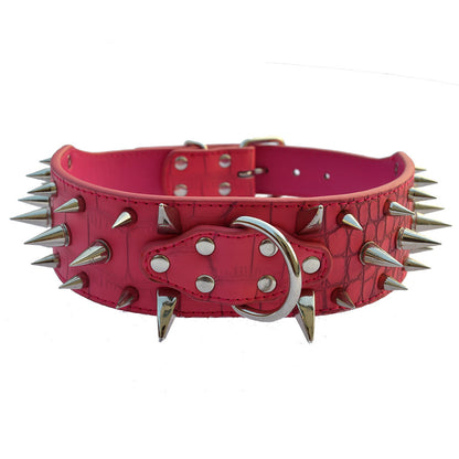 PU Dog Collar Rivet Studded Adjustable Durable 2