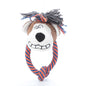 Cartoon Plush Dog Toy with Rope Squeaky Chew 5