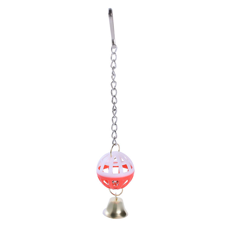 Plastic Parrot Cage Rattle Toy with Bell 20cm Hanging Accessory 4