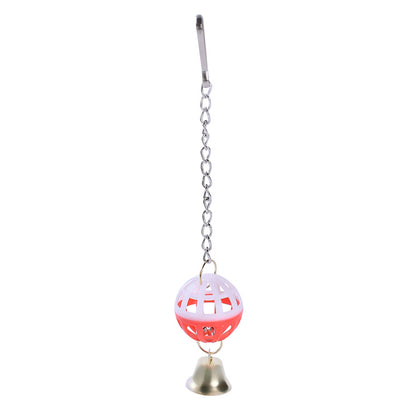 Plastic Parrot Cage Rattle Toy with Bell 20cm Hanging Accessory 4