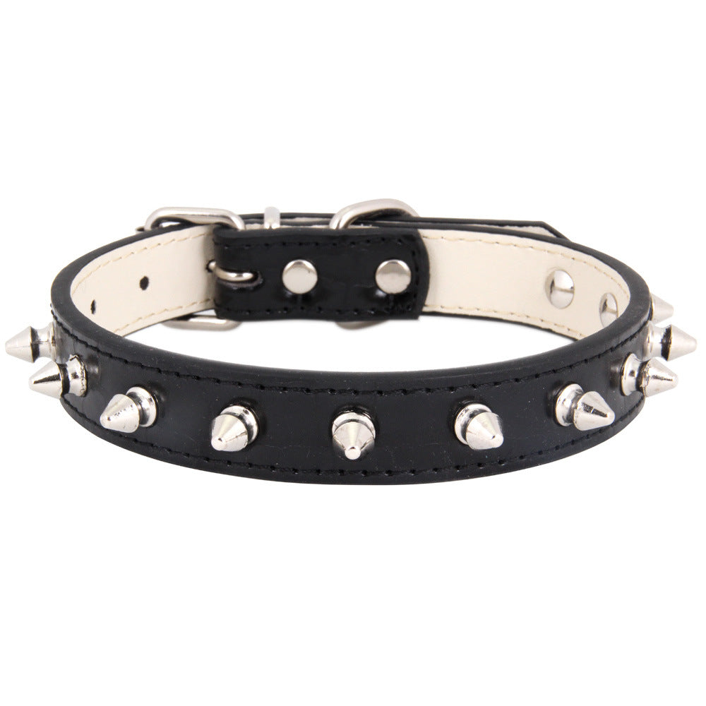 Spiked Leather Dog Collar Adjustable Durable Studded 4
