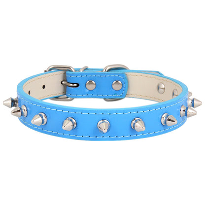 Spiked Leather Dog Collar Adjustable Durable Studded 3