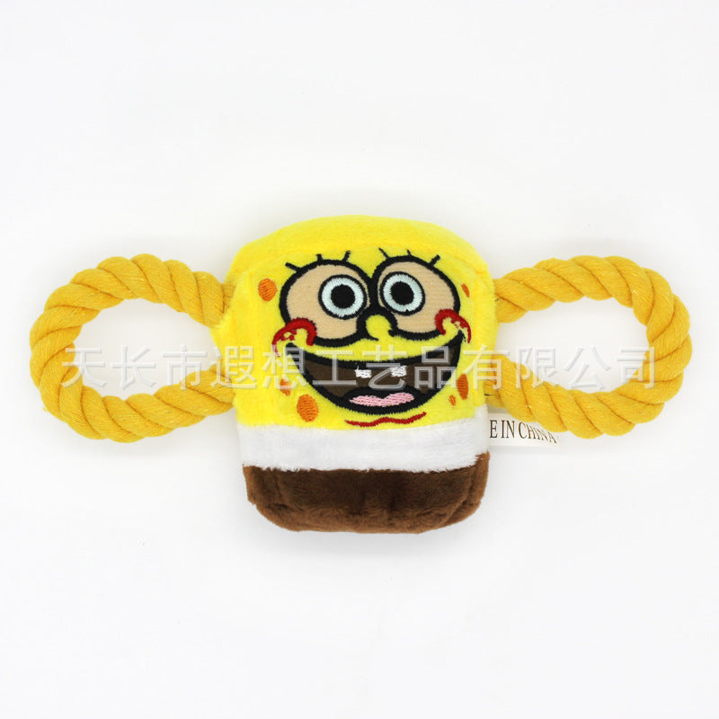 SpongeBob Plush Dog Rope Toy Soft Interactive Chew 5