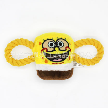 SpongeBob Plush Dog Rope Toy Soft Interactive Chew 5