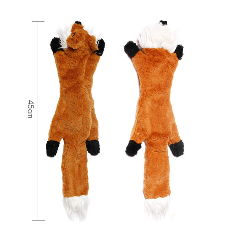 Plush Dog Toy Squeaky Animal with 2 Squeakers Soft Lightweight 4