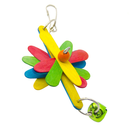 Natural Wood Parrot Chew Toy Flower Hanging Cage Accessory 2