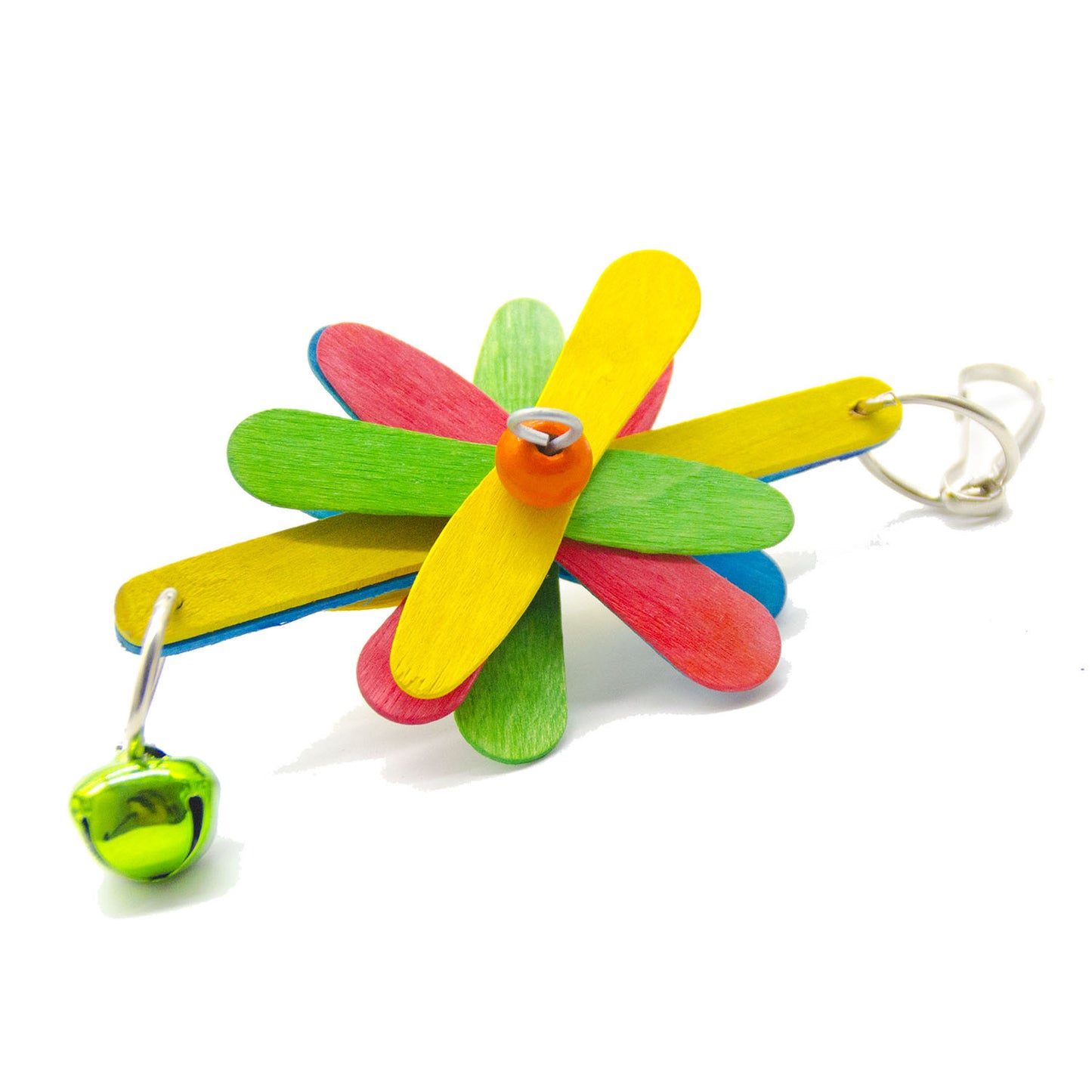 Natural Wood Parrot Chew Toy Flower Hanging Cage Accessory 3