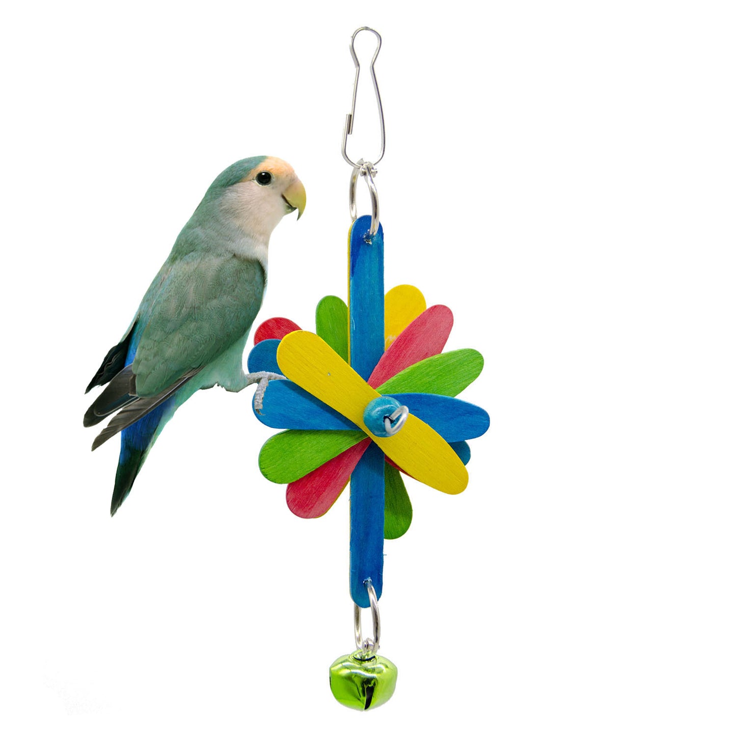 Natural Wood Parrot Chew Toy Flower Hanging Cage Accessory