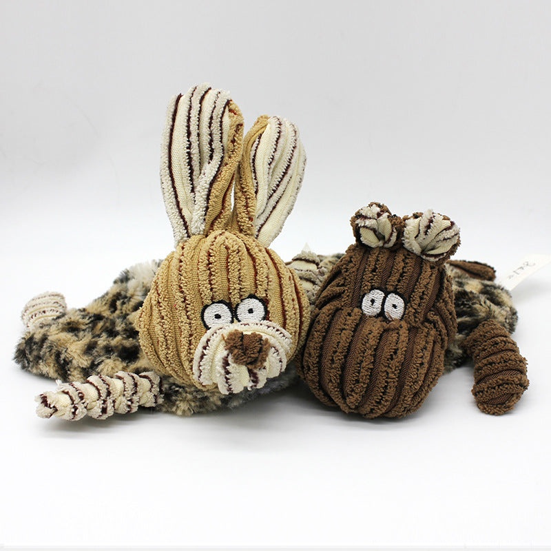 Corduroy Animal Plush Dog Toy Soft Velvet Plush Rabbit and Horse 4