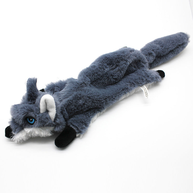Fox Wolf Squirrel Plush Dog Toy Squeaky Soft Stuffed 3