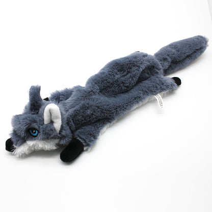 Fox Wolf Squirrel Plush Dog Toy Squeaky Soft Stuffed 3
