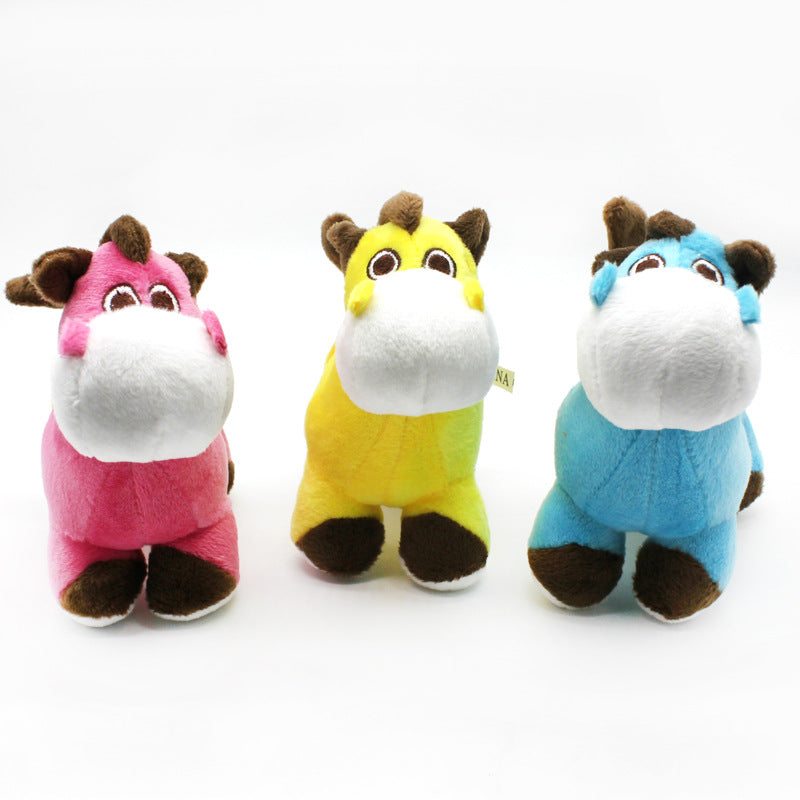 Cute Plush Dog Toy Pony Soft Squeaky Interactive Toy