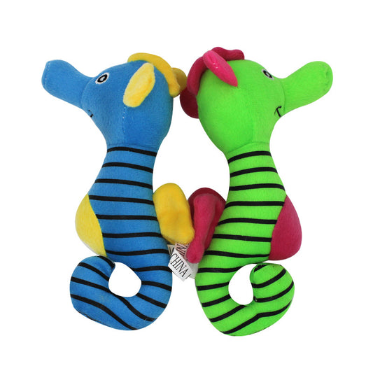Seahorse Plush Dog Toy Soft Interactive Chew Toy
