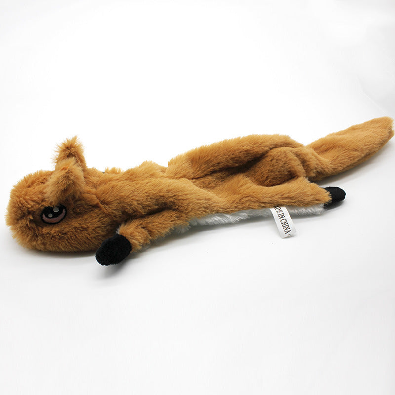 Fox Wolf Squirrel Plush Dog Toy Squeaky Soft Stuffed 2