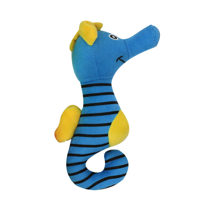 Seahorse Plush Dog Toy Soft Interactive Chew Toy 2