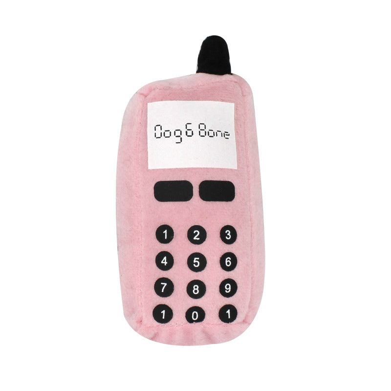 Plush Dog Toy Mobile Phone Squeaky Soft Cotton 12.5x6x5cm 3