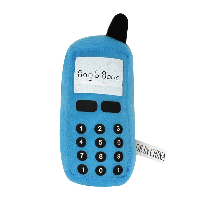 Plush Dog Toy Mobile Phone Squeaky Soft Cotton 12.5x6x5cm 4
