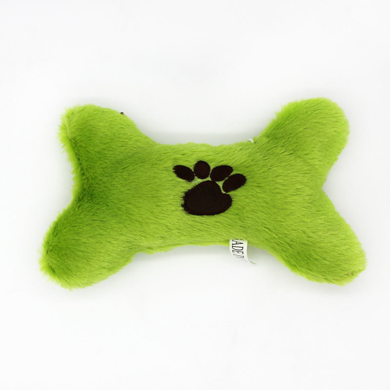 Plush Dog Toy Bone Shape Soft Pvvelvet Material 18x12cm 3