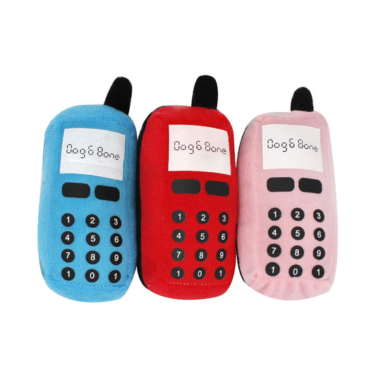 Plush Dog Toy Mobile Phone Squeaky Soft Cotton 12.5x6x5cm