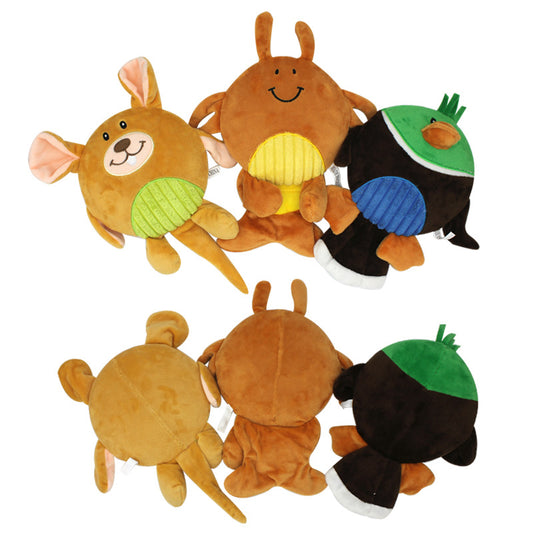 Plush Dog Toy Duck Rat Shrimp Soft Squeaky Interactive