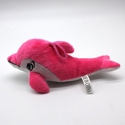 Dolphin Plush Dog Toy Soft Squeaky Interactive 3