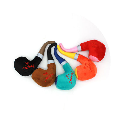 Pipe Shape Plush Dog Toy Soft Interactive Squeaky