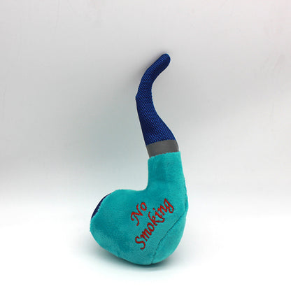 Pipe Shape Plush Dog Toy Soft Interactive Squeaky 6