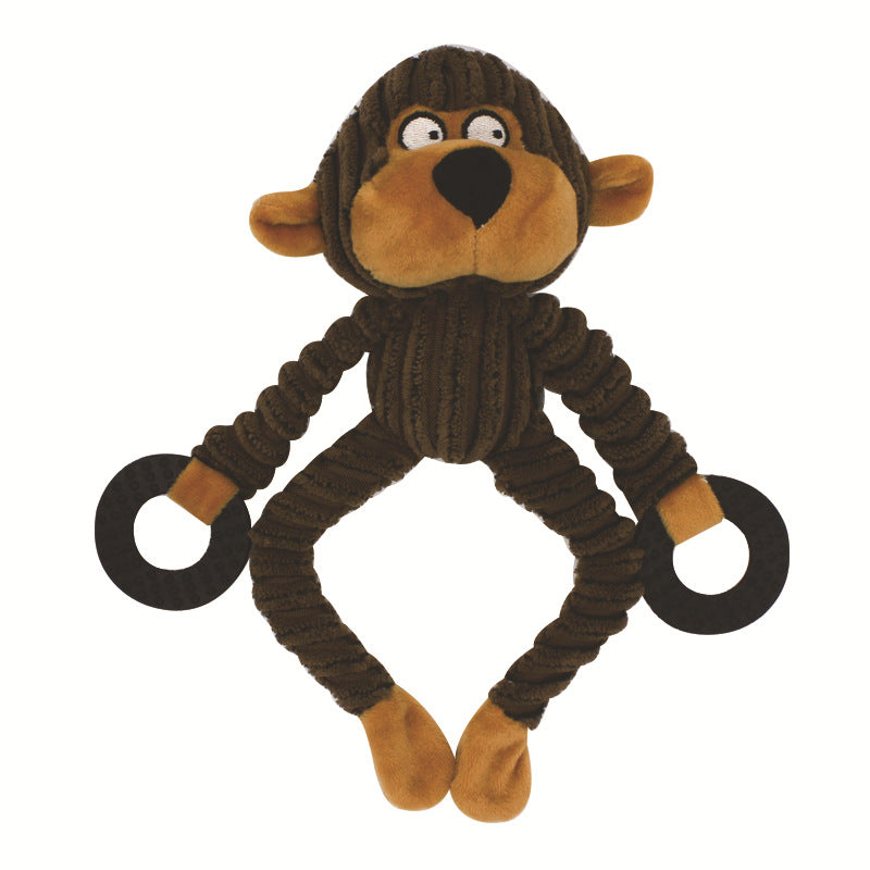 Monkey Plush Dog Toy Soft Interactive Chew Toy 3