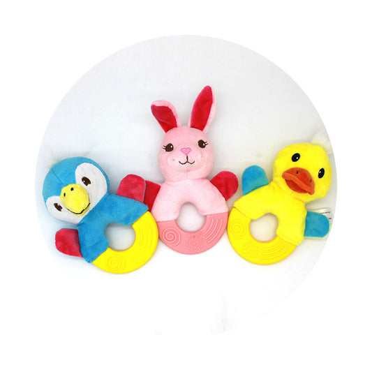 Plush Dog Teether Toy Soft Chew Squeaky Pet Toy