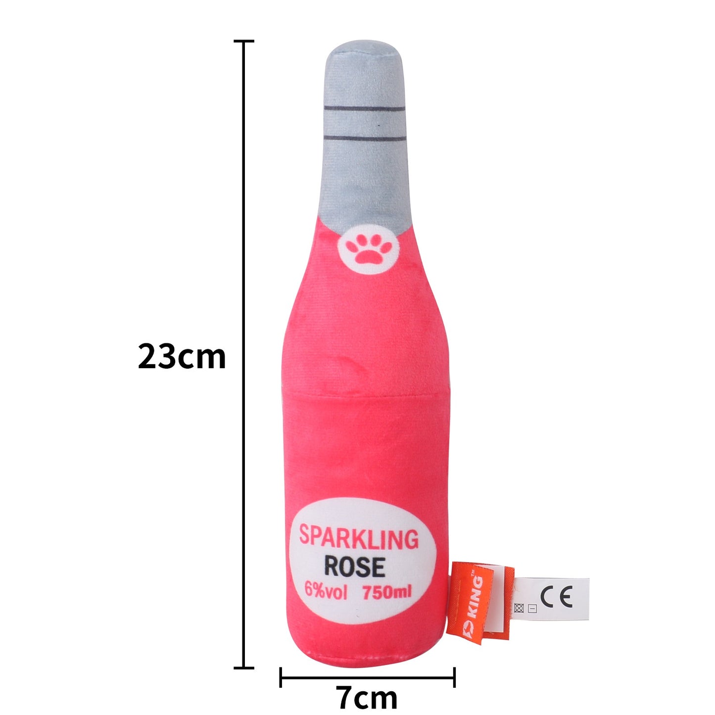 Plush Dog Toy Wine Bottle Shape Soft Stuffed Squeaky 2