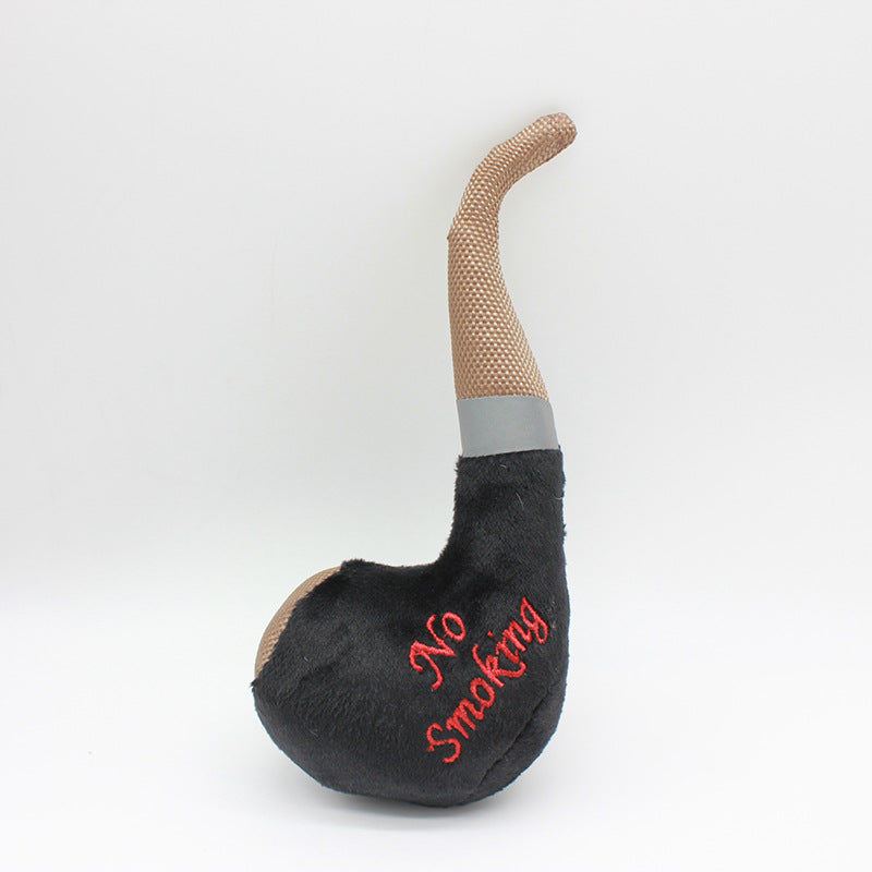 Pipe Shape Plush Dog Toy Soft Interactive Squeaky 2