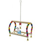 Wooden Parrot Ladder Swing Hanging Cage Toy 20x13x5cm