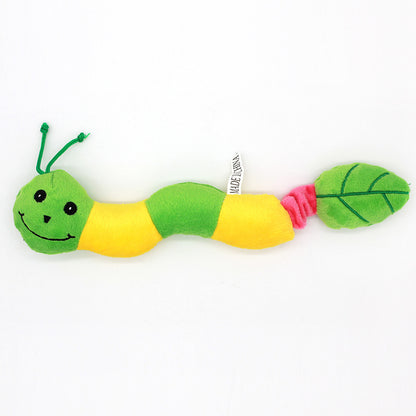 Flower Caterpillar Plush Dog Toy Soft Interactive Squeaky 2