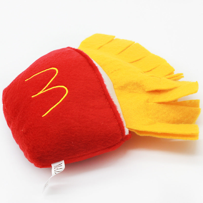 French Fries Plush Dog Toy Soft Interactive Squeaky 2