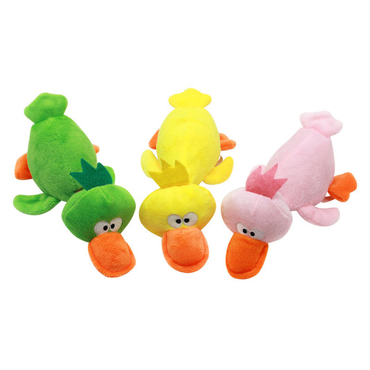 Plush Duck Squeaky Dog Toy Soft Interactive 19 x 11.5 CM