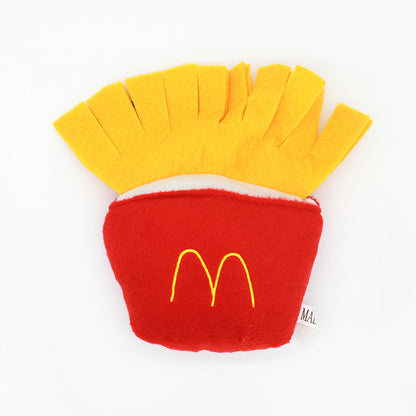 French Fries Plush Dog Toy Soft Interactive Squeaky