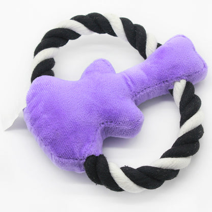 Plush Dog Toy Guitar Shape with Rope Chew Interactive 4