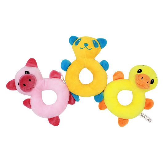 Plush Little Duck Dog Toy Soft Squeaky 15x12cm