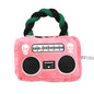 Plush Dog Toy Radio Shape with Cotton String Handle