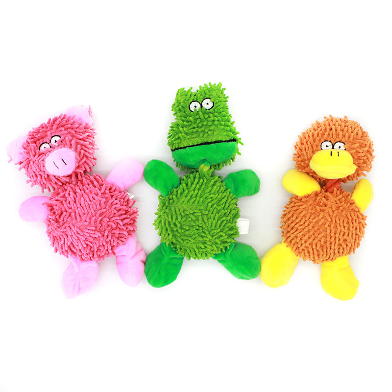 Plush Frog Dog Toy Microfiber Cotton String 22x12CM