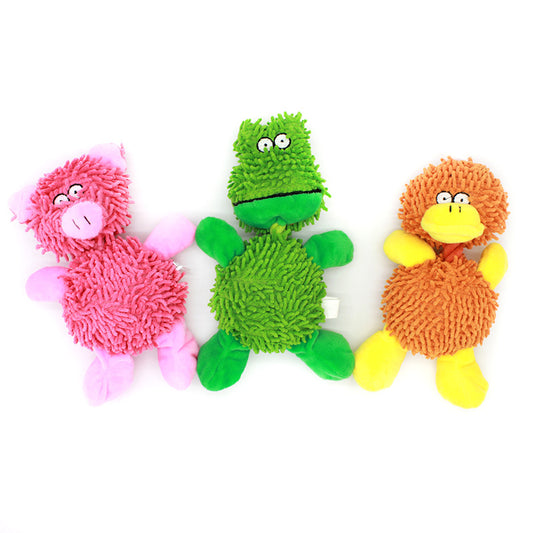 Plush Frog Dog Toy Microfiber Cotton String 22x12CM
