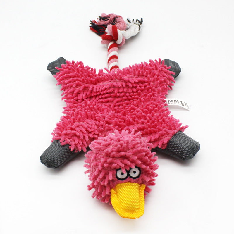 Plush Duck Dog Rope Toy Soft Chew Interactive 2