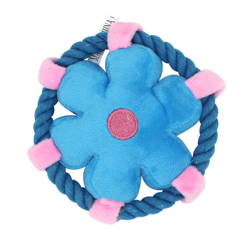 Plush Dog Fetch Toy Flying Disc Soft Interactive 14x14cm 3